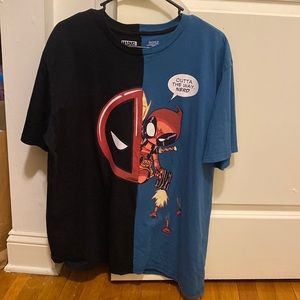 Mens Deadpool split T-shirt